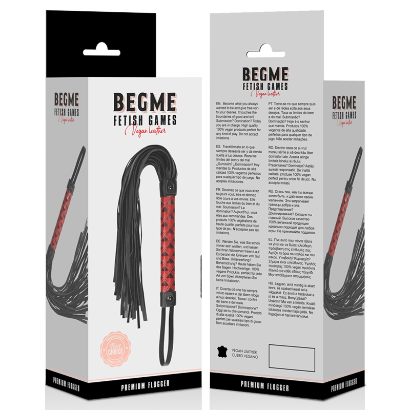 Begme - Flogger in Pelle Vegana Edizione Rossa
