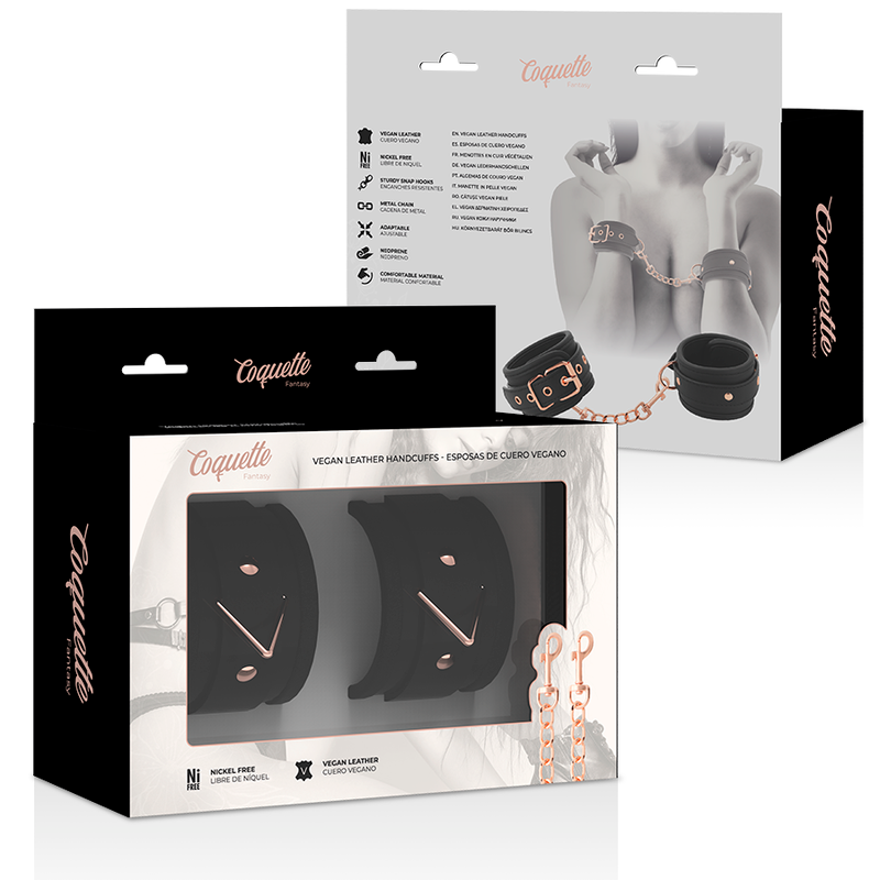 Coquette Chic Desire - Manette in Pelle Fantasia Vegana con Fodera in Noprene