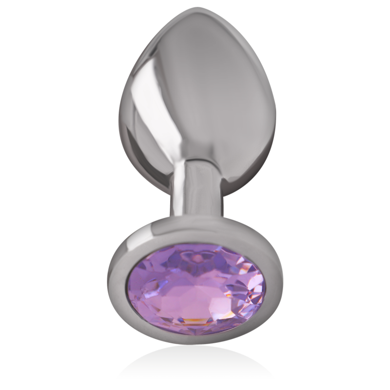 Intense - Plug Anale in Metallo Alluminio con Cristallo Viola Misura S
