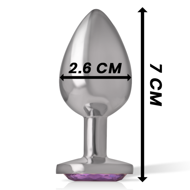 Intense - Plug Anale in Metallo Alluminio con Cristallo Viola Misura S