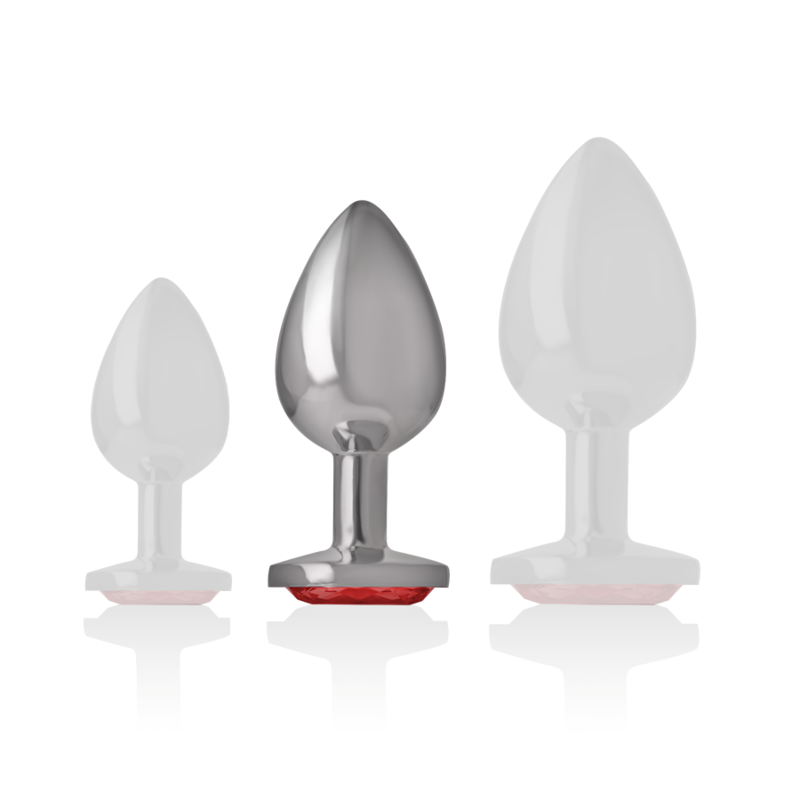 Intense - Plug Anale in Metallo con Cristallo Rosso Misura M