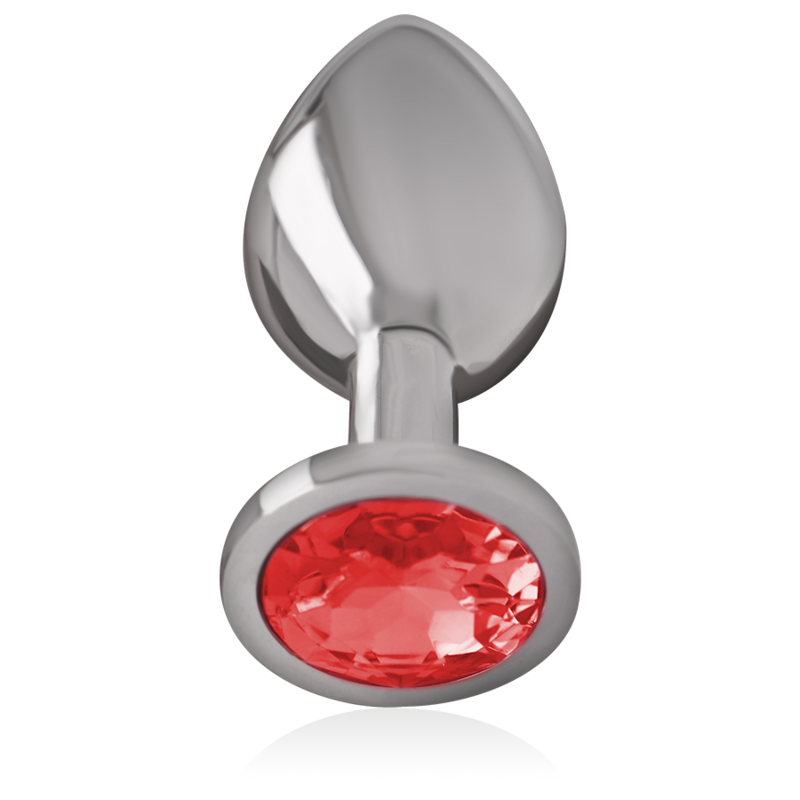 Intense - Plug Anale in Metallo Alluminio con Cristallo Rosso Misura L