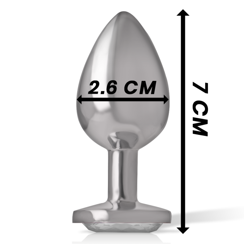 Intense - Plug Anale in Metallo Alluminio con Cristallo Argento Misura S