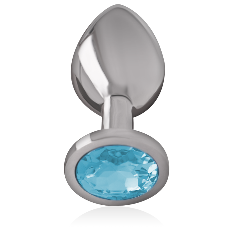 Intense - Plug Anale in Metallo Alluminio con Cristallo Blu Taglia S
