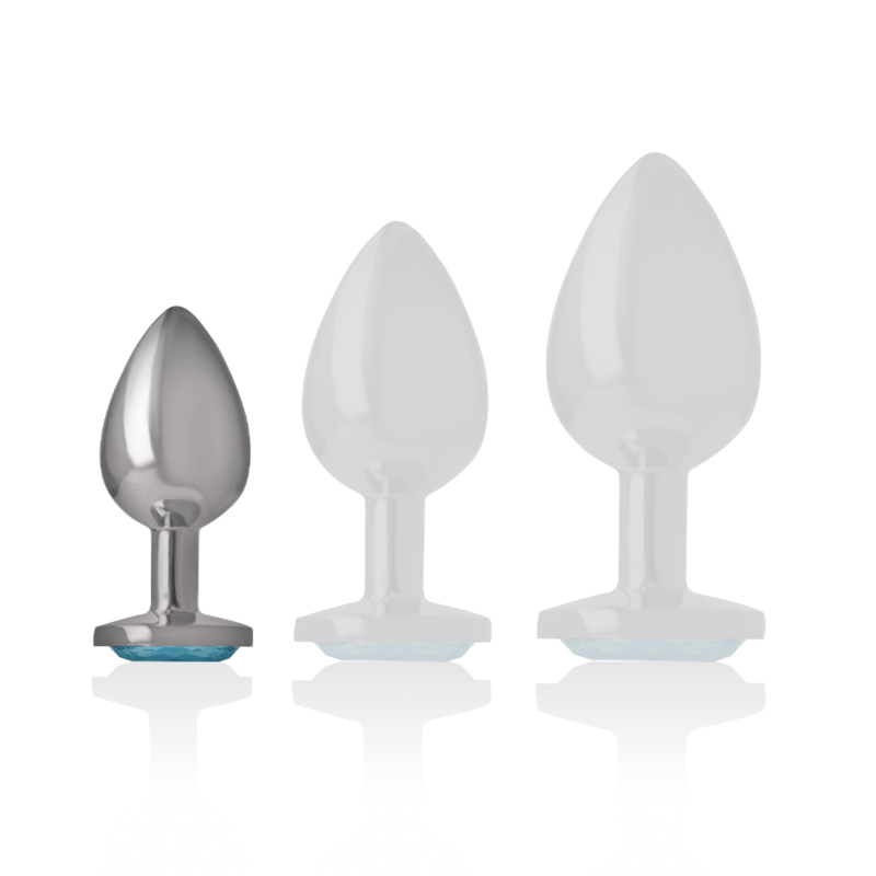 Intense - Plug Anale in Metallo Alluminio con Cristallo Blu Taglia S