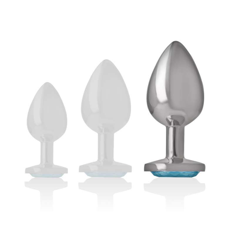 Intense - Plug Anale in Metallo Alluminio con Cristallo Blu Taglia L