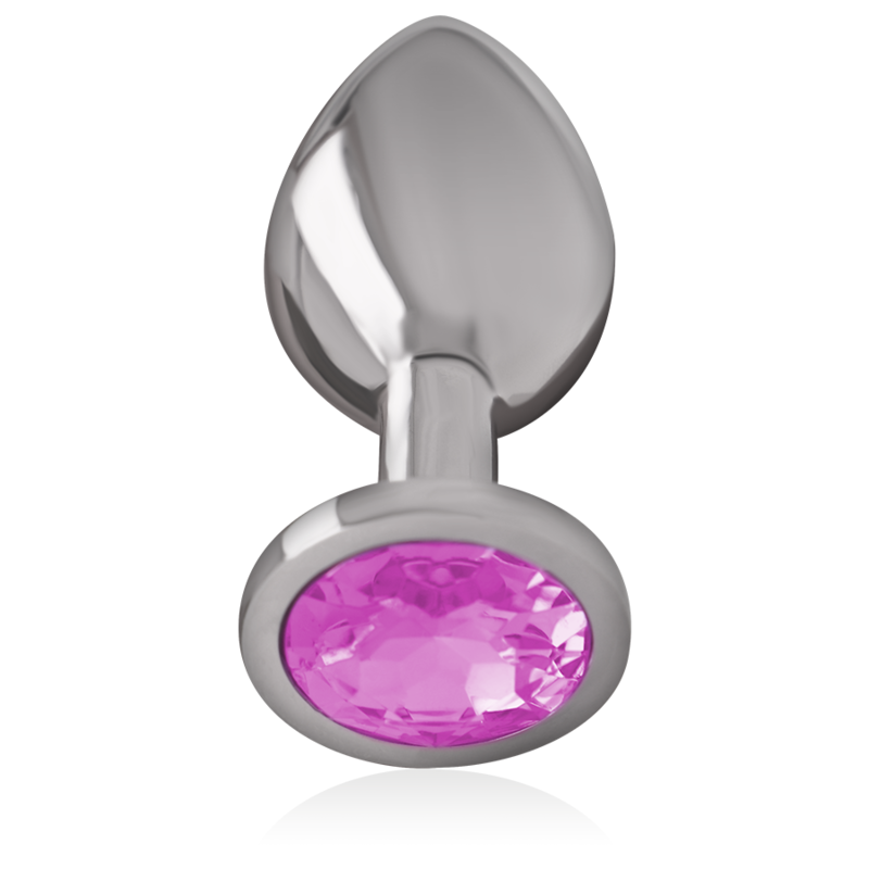 Intense - Plug Anale in Metallo Alluminio con Cristallo Rosa Taglia M