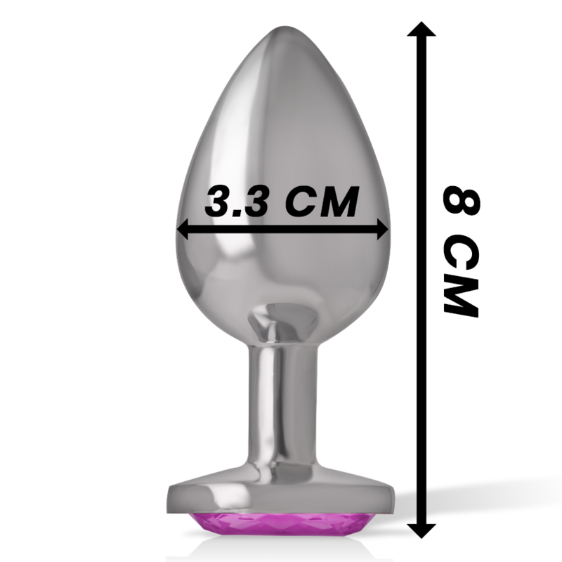 Intense - Plug Anale in Metallo Alluminio con Cristallo Rosa Taglia M