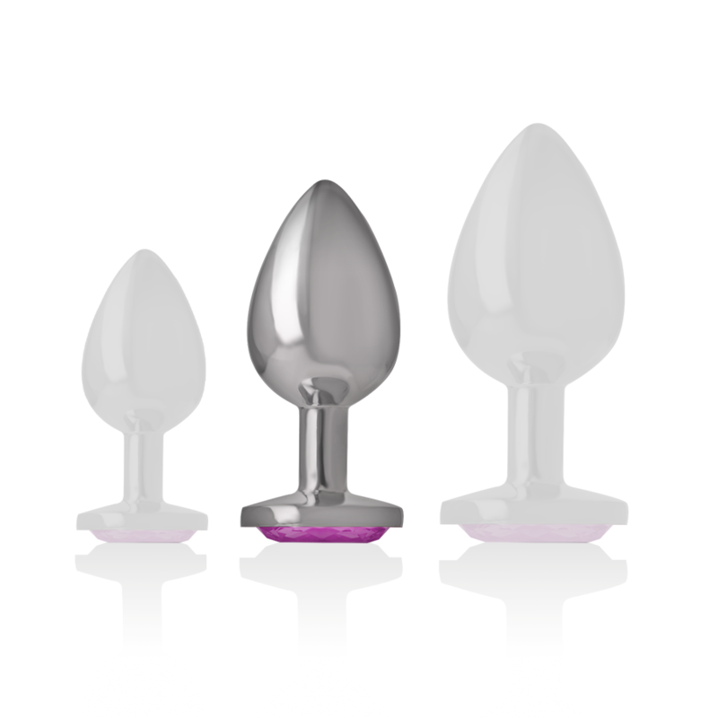 Intense - Plug Anale in Metallo Alluminio con Cristallo Rosa Taglia M