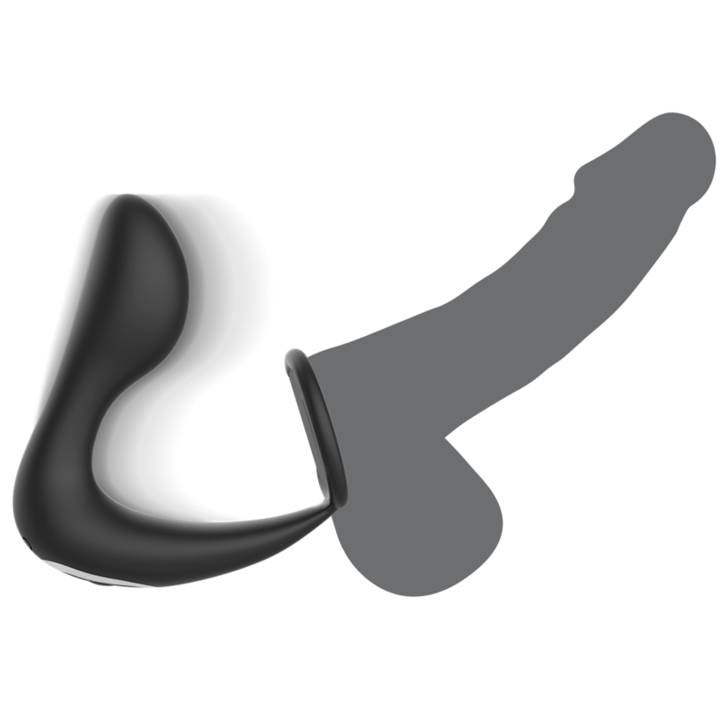 Black&silver - Massaggiatore Anale con Telecomando Ricaricabile in Silicone Nero