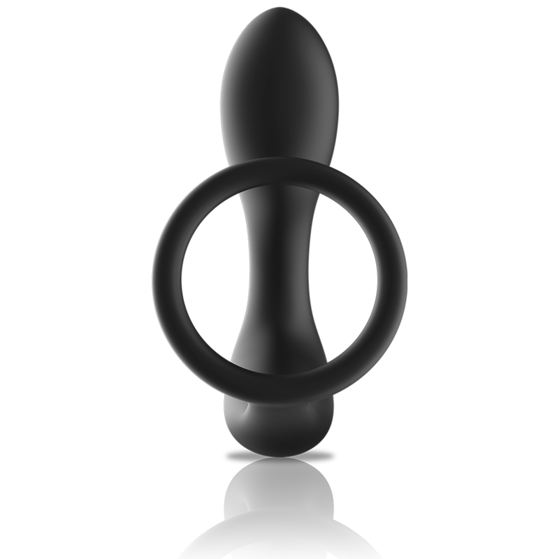 Black&silver - Massaggiatore Anale con Telecomando Ricaricabile in Silicone Nero
