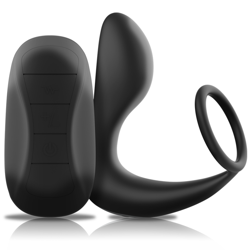 Black&silver - Massaggiatore Anale con Telecomando Ricaricabile in Silicone Nero