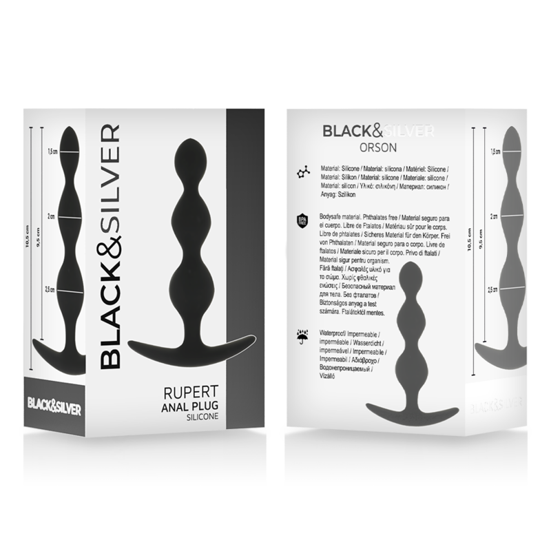 Black&silver - Catena per Sfere Anali Rupert 10 cm