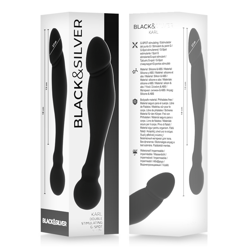 Black&silver - Dildo Stimolante del Punto G Karl 18 cm