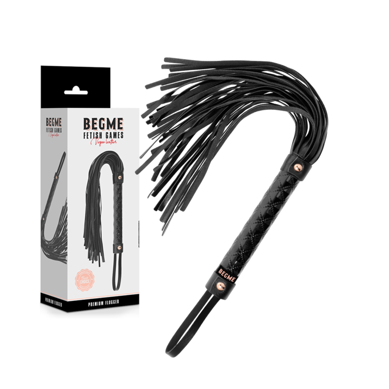 Begme - Black Edition Flogger in Pelle Vegana