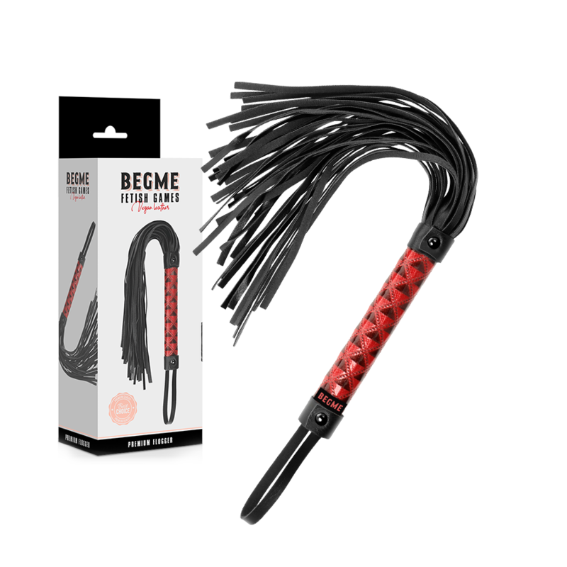Begme - Flogger in Pelle Vegana Edizione Rossa