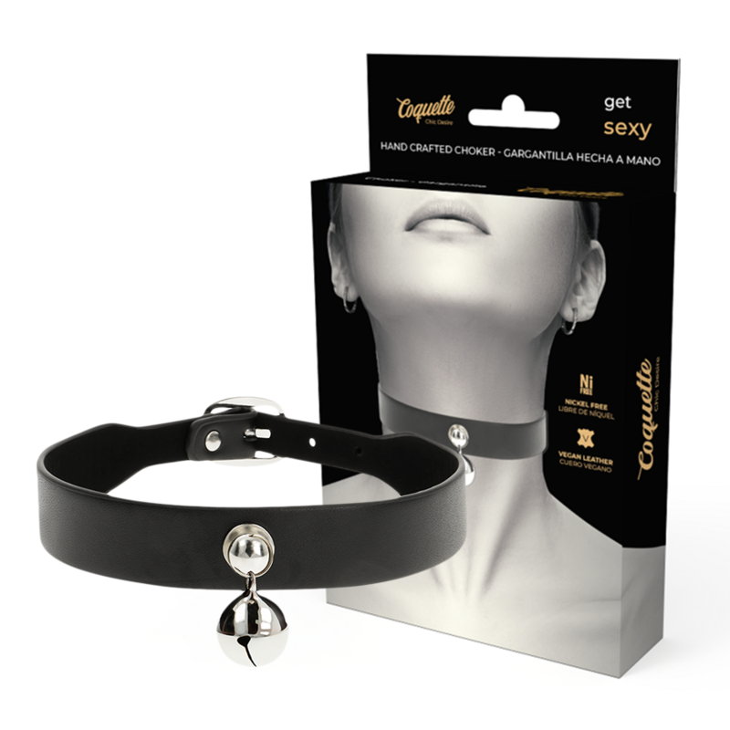 Coquette Chic Desire - Collana in Pelle Vegana Accessorio Donna con Sonaglio