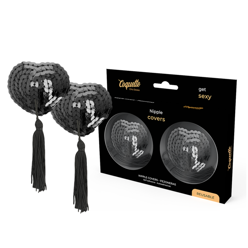 Coquette Chic Desire - Copri Capezzoli Neri con Paillettes