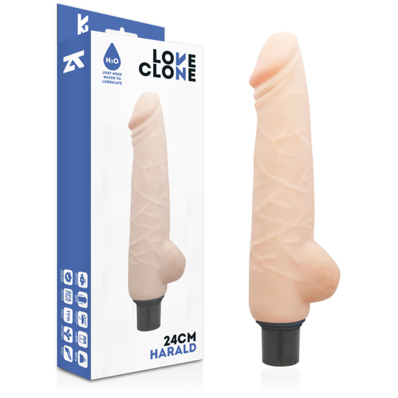 Loveclone - Vibratore Harald Autolubrificante 24 cm -o- 4 cm