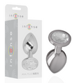 Intense - Plug Anale in Metallo Alluminio con Cristallo Argento Misura S