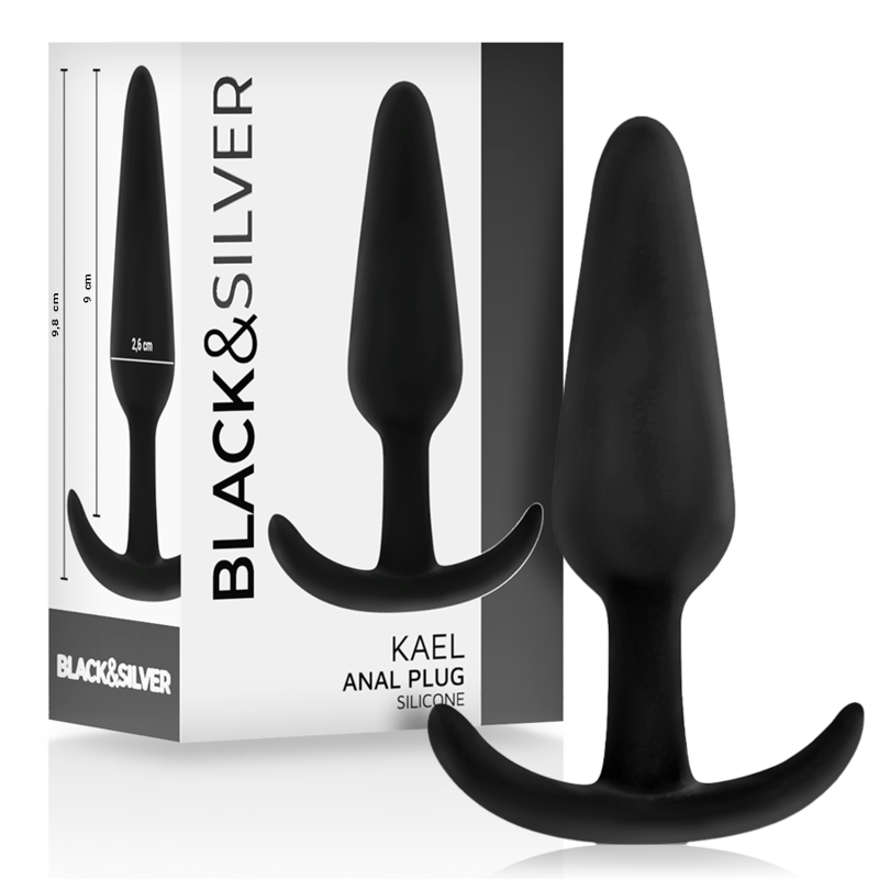 Black&silver - Plug Anale in Silicone Kael con Manico Medio