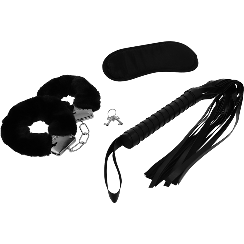 Intense - Fetish Playset Erotico 1 con Manette, Maschera Cieca e Flogger