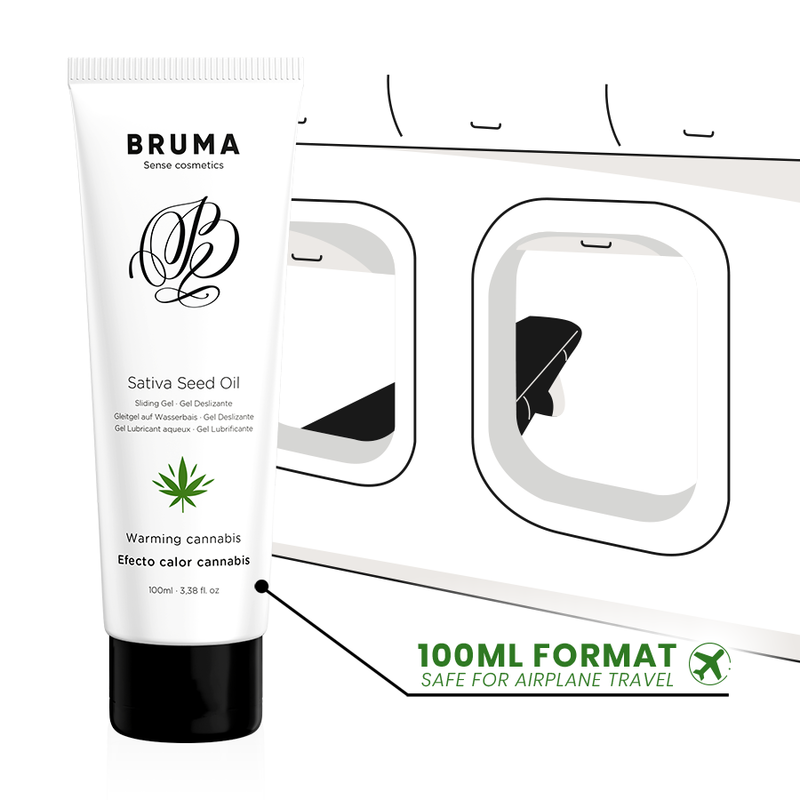 Bruma - Gel Scorrevole All''olio di Semi di Sativa Scaldante Gusto Cannabis 100 Ml