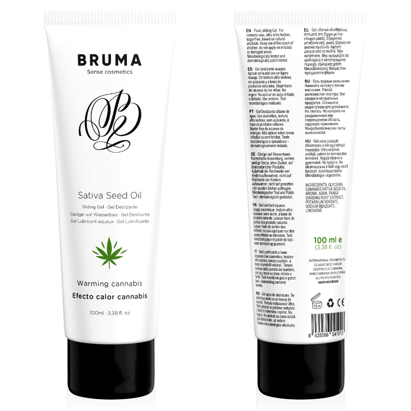 Bruma - Gel Scorrevole All''olio di Semi di Sativa Scaldante Gusto Cannabis 100 Ml
