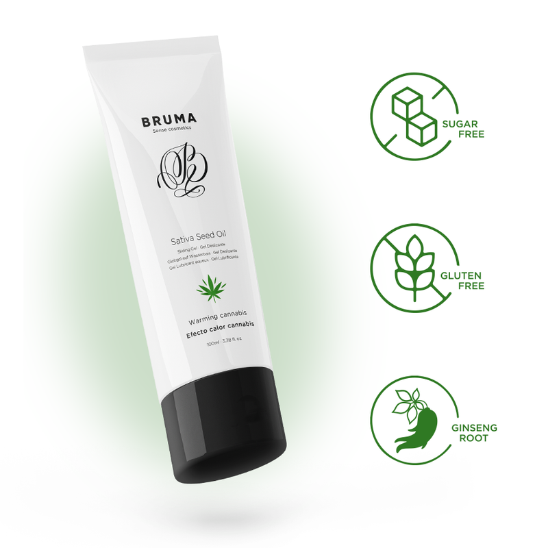Bruma - Gel Scorrevole All''olio di Semi di Sativa Scaldante Gusto Cannabis 100 Ml