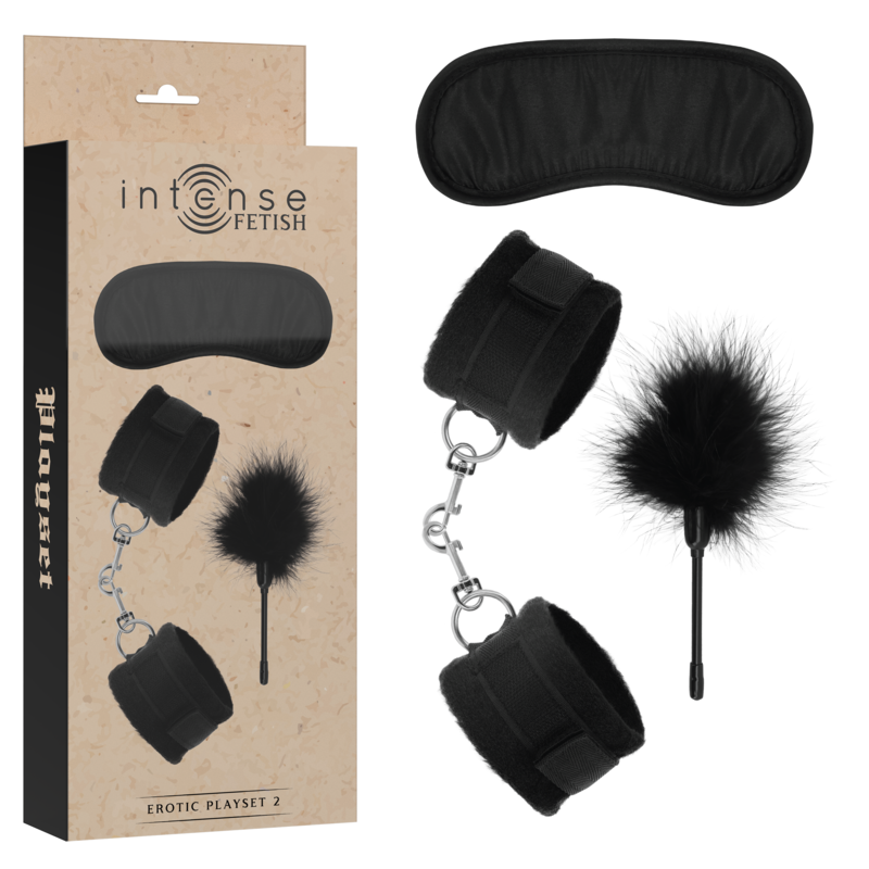 Intense - Fetish Playset Erotico 2 con Manette, Maschera Cieca e Tickler