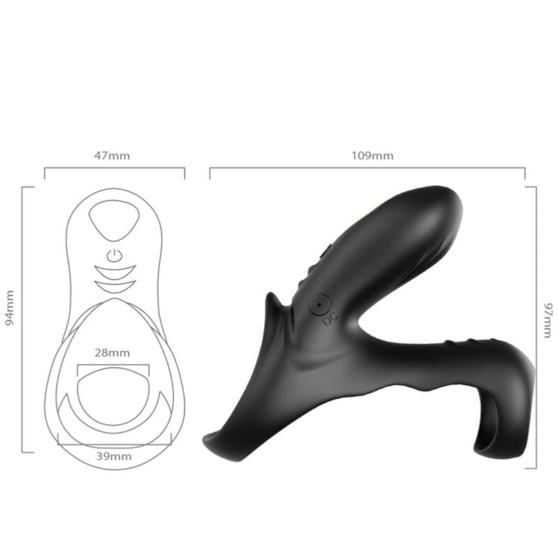 Armony - Anello Vibratore Doppio Ranger per Coppia Nero