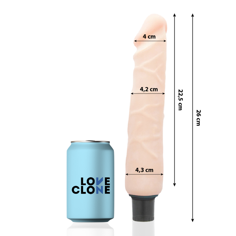 Loveclone - Vibratore Autolubrificante Jansen 26 cm -o- 4.2 cm