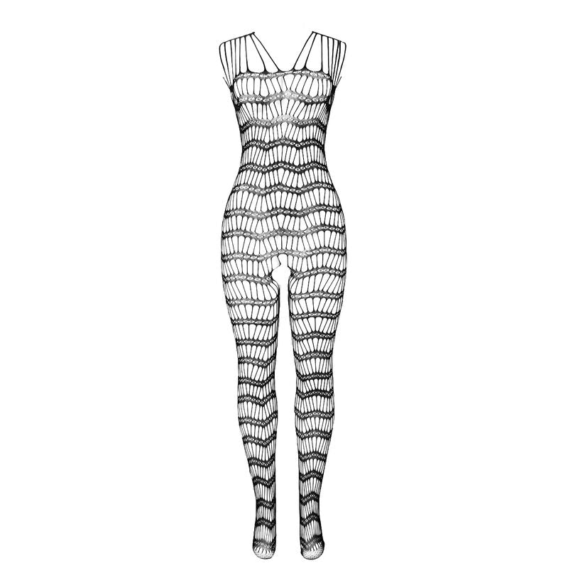 Subblime - 951696 Bodystocking a Rete senza Cavallo con Spalline Sulle Spalle Nero Taglia Unica
