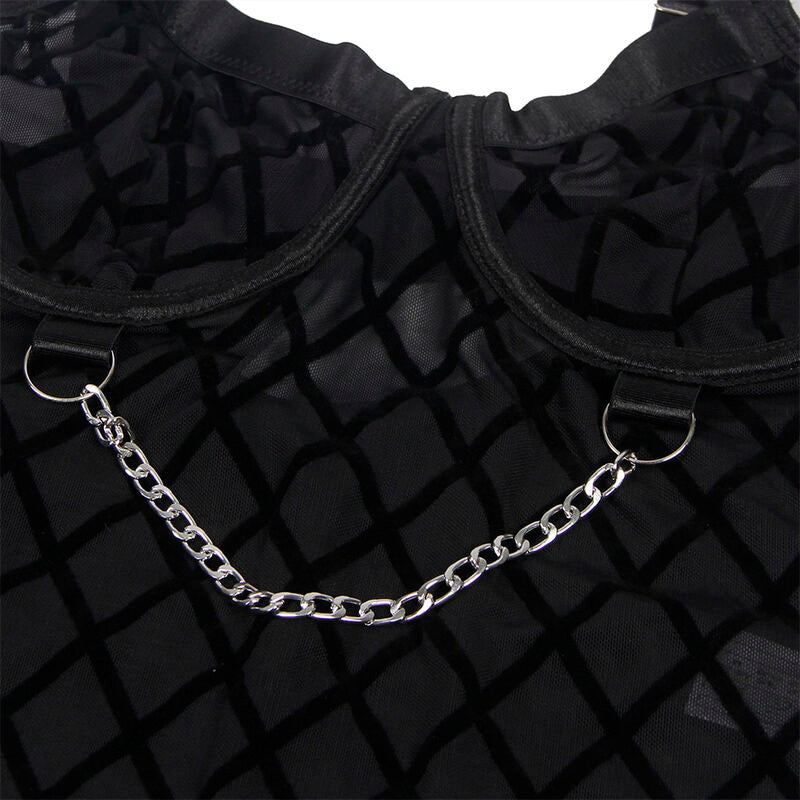 Subblime - 9542277 Body con Catene + Cintura Reggicalze Nero L/XL