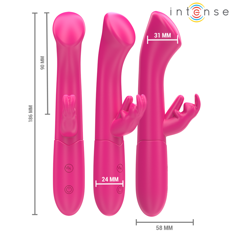 Intense - Julieta Vibratore Coniglio 18,6 cm 10 Vibrazioni Rosa