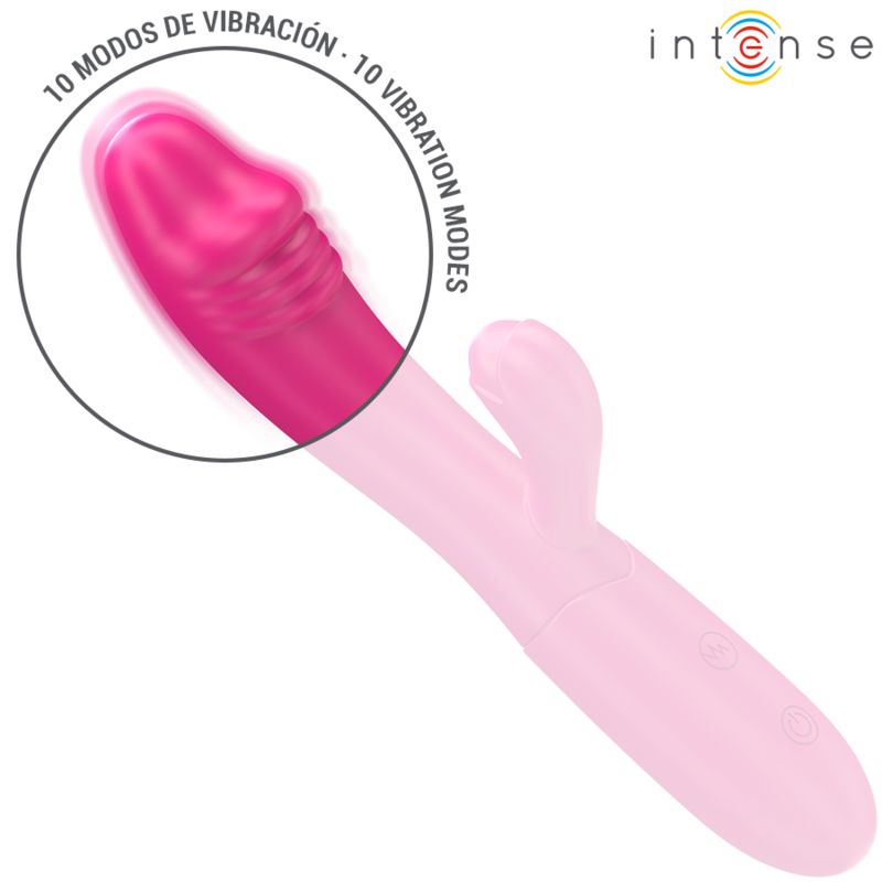 Intense - Vibratore Flessibile Ivy 10 Vibrazioni con Stimolazione della Lingua Rosa