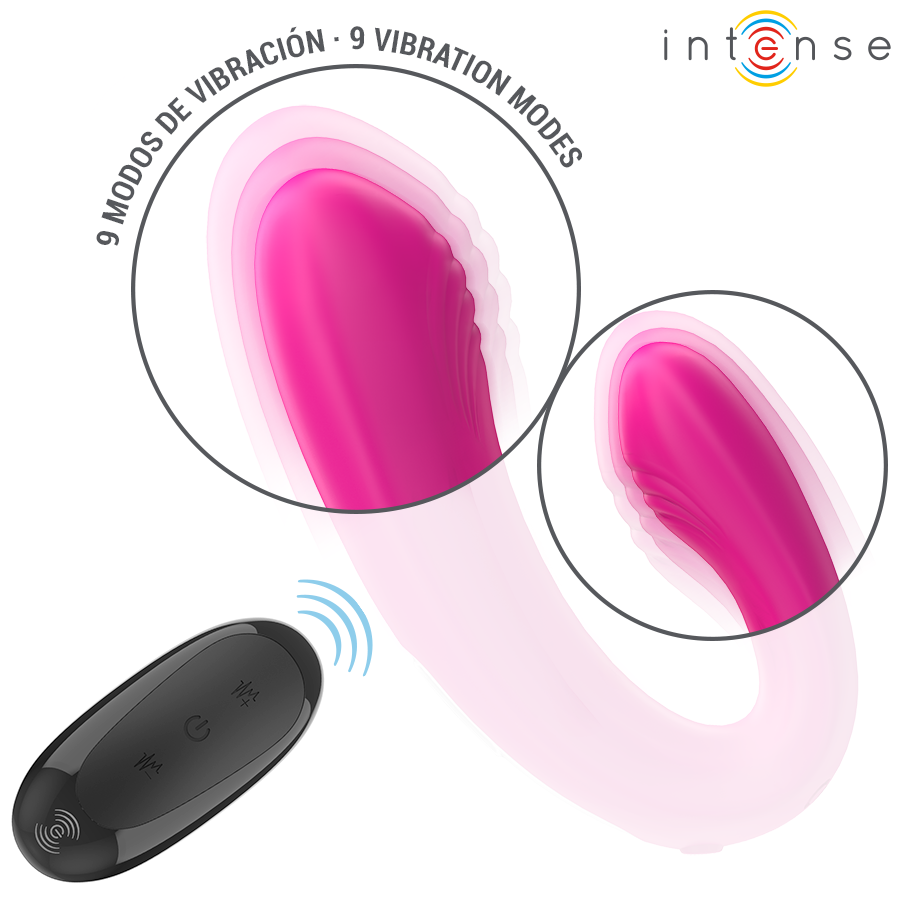 Intense - Janet Dual Stimolatore e Vibratore a Forma di U con Telecomando Rosa
