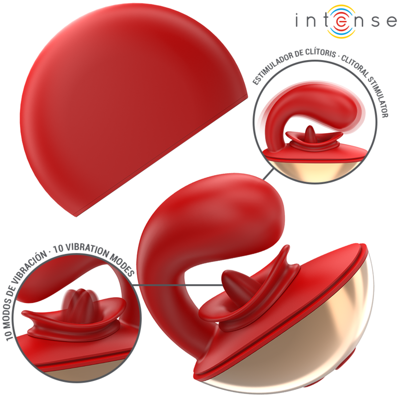 Intense - Vibratore e Stimolatore Mariah a Forma di U 10 Vibrazioni Rosso