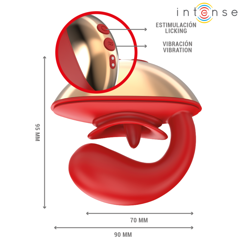 Intense - Vibratore e Stimolatore Mariah a Forma di U 10 Vibrazioni Rosso