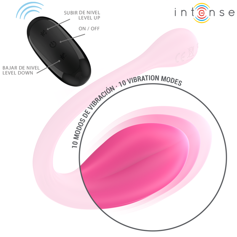 Intense - Janice U Vibratore Doppia Stimolazione 10 Vibrazioni Rosa Telecomando