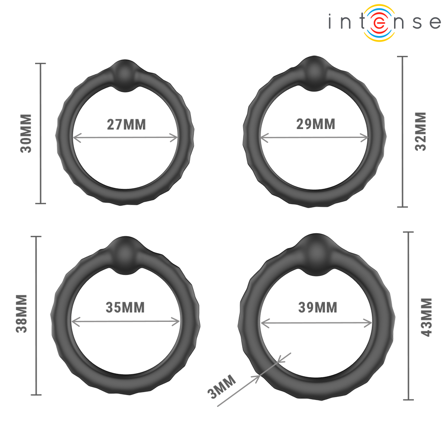 Intense - Michiel Set di 4 Anelli per Pene Modello 10