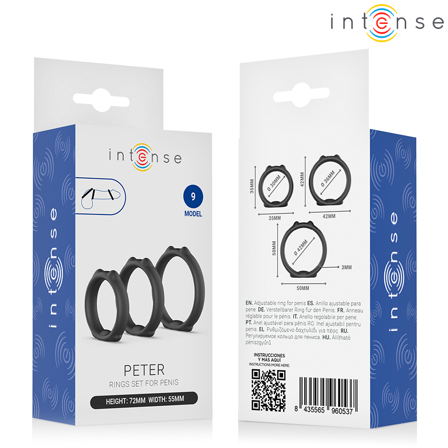 Intense - Peter Set di 3 Anelli per Pene Modello 9