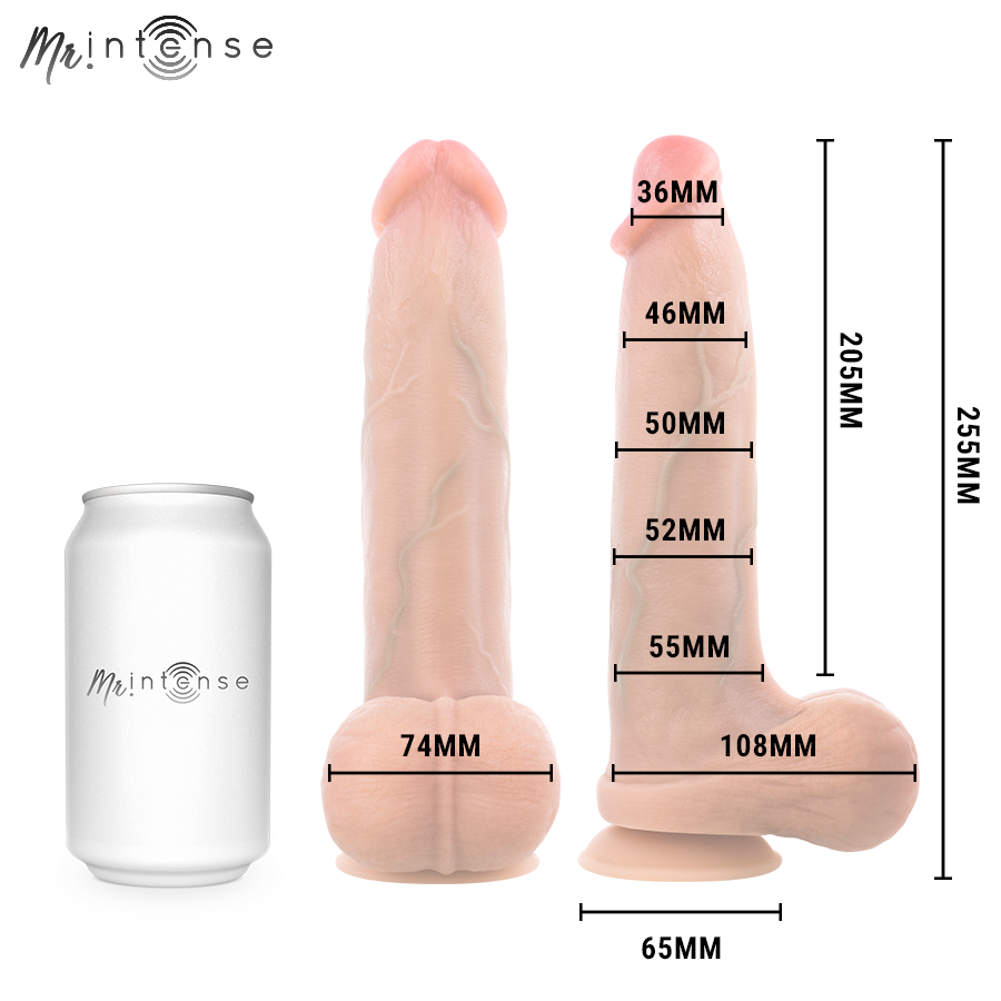 Mr Intense - Bruce XL Dildo in Silicone con Testicoli 25,5 cm -ø- 5,5 cm