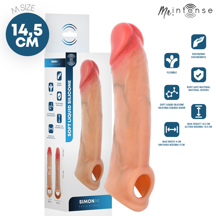 Mr Intense - Simon M Custodia per Pene in Silicone 14,5 cm -ø- 4 cm