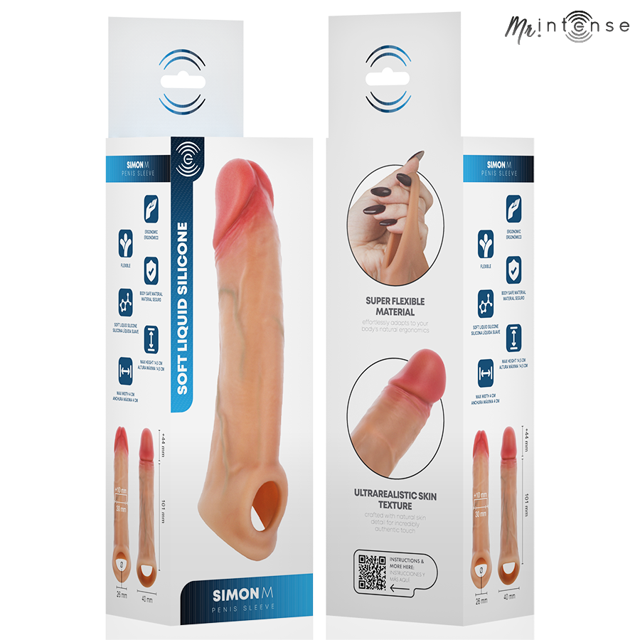 Mr Intense - Simon M Custodia per Pene in Silicone 14,5 cm -ø- 4 cm