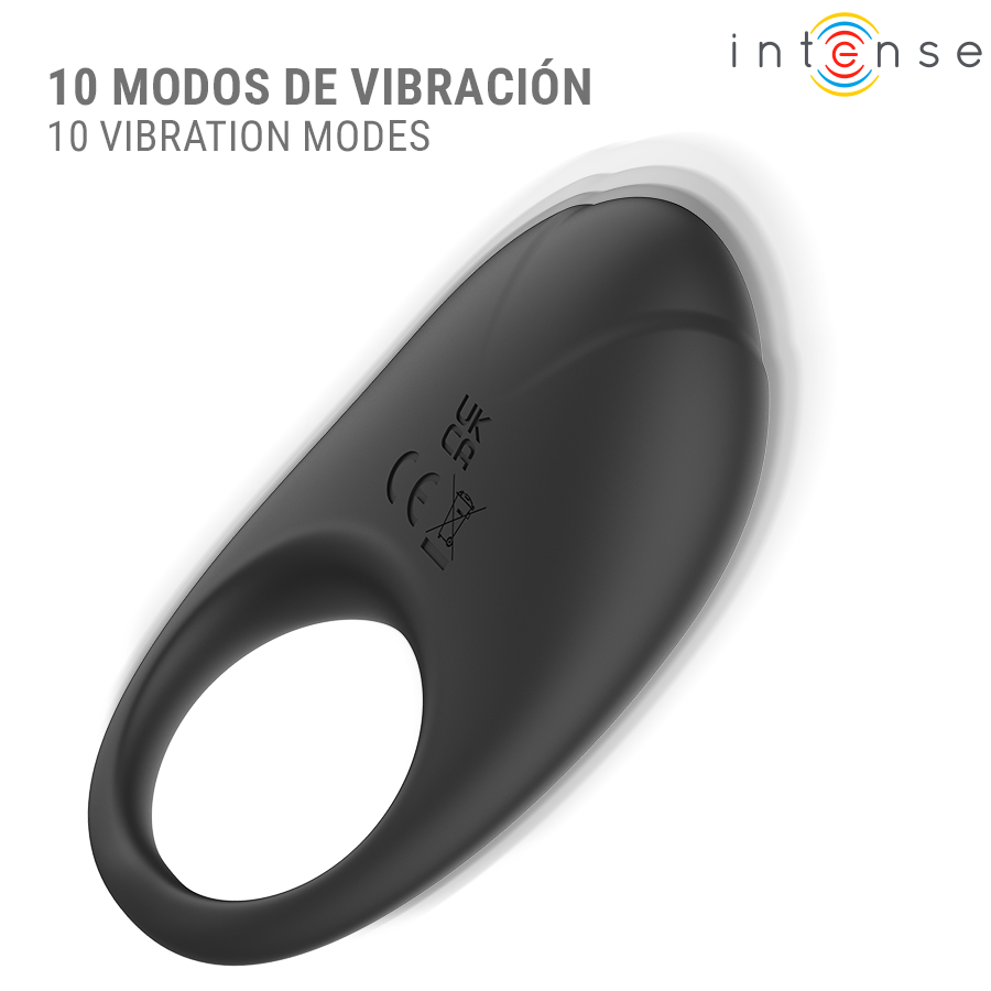 Intense - Merlotte Anillo Vibratore con Estimulación De Clítoris Negro