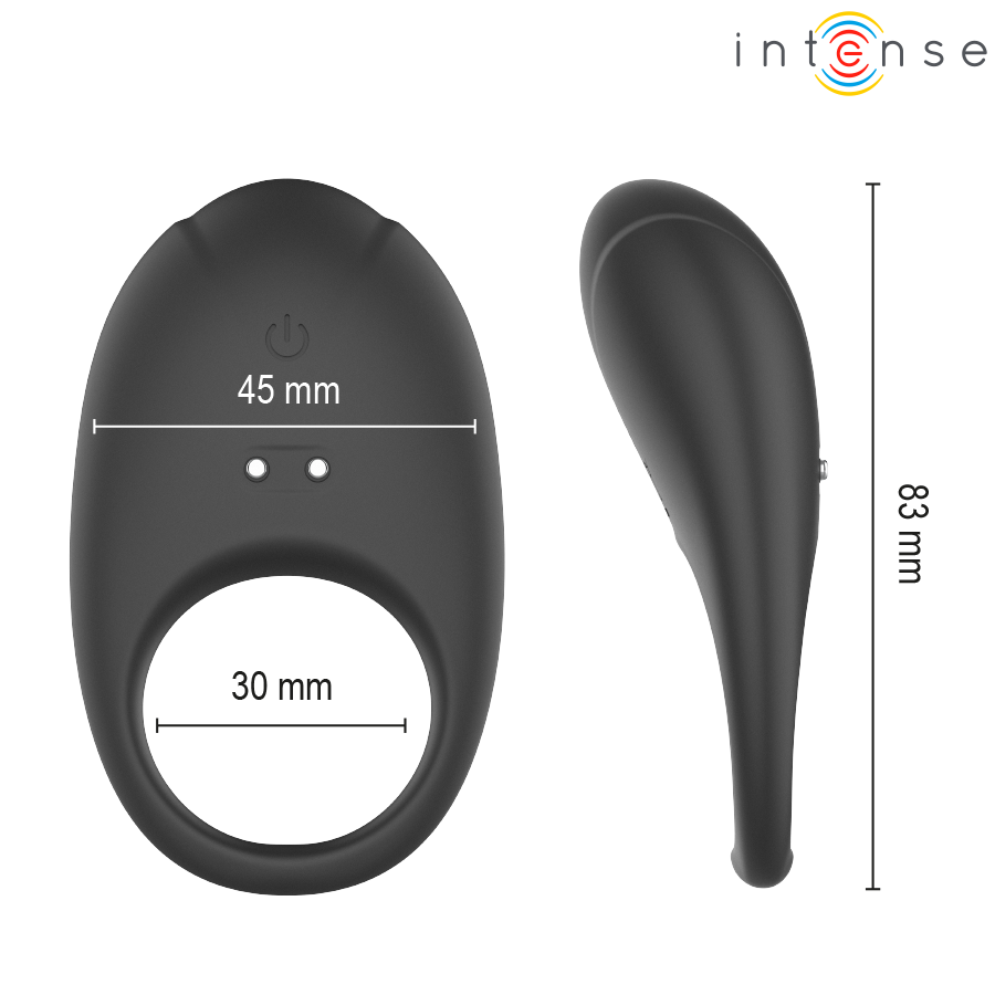 Intense - Merlotte Anillo Vibratore con Estimulación De Clítoris Negro