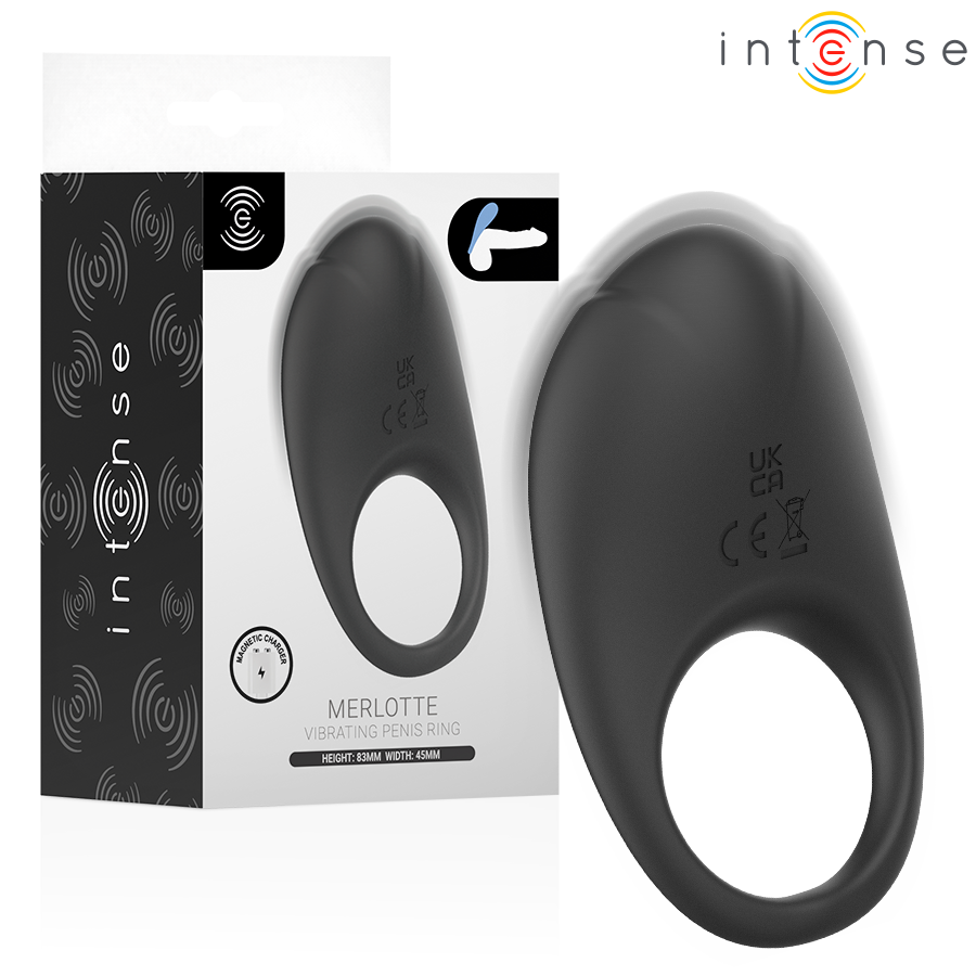 Intense - Merlotte Anillo Vibratore con Estimulación De Clítoris Negro
