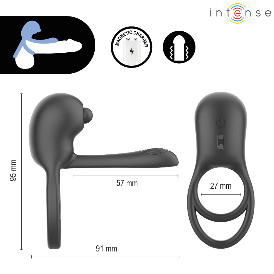 Intense - Spike Anello Vibrante per il Pene con Telecomando