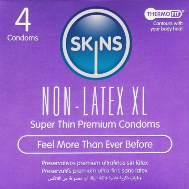 Skins - Preservativi senza Lattice, Confezione XL da 4